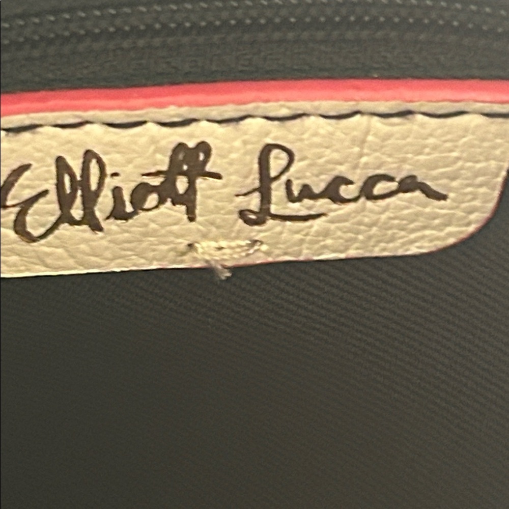 ELLIOT LUCCA LEATHER 3 ZIPPER DESIGN CREAM COLOR CROSSBODY BAG - Picture 8 of 16